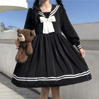 Bow Sailor Collar A-line Dress