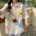 Elbow-sleeve Heart Shirt