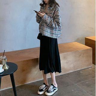Set: Tweed Jacket + Midi A-line Dress