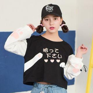 Cat Panel Long-sleeve T-shirt