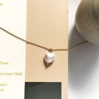 Faux Pearl Necklace 1 Pc - Gold - One Size