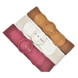 Faux Suede Round Buckled Belt