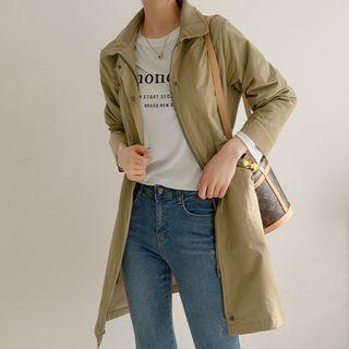 Collared Drawstring Safari Coat