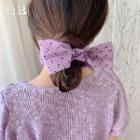 Dotted Fabric Bow Hair Tie