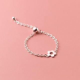 Flower Sterling Silver Bracelet 1 Pc - S925silver - One Size