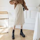 Reversible Lace Panel Midi A-line Skirt
