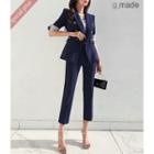 Blazer & Pants Pinstripe Office Look Set