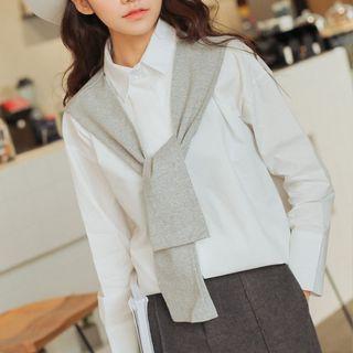 Plain Shirt With Shawl
