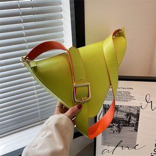 Triangle Faux Leather Crossbody Bag