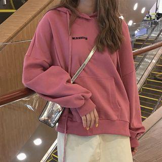 Slit-side Lettering Hoodie