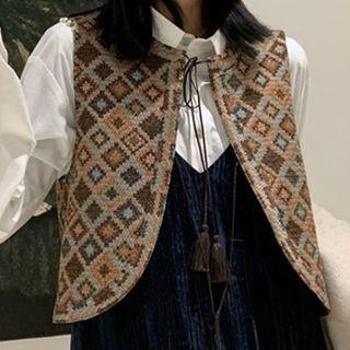 Plaid Tied Cropped Vest