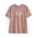 Patterned Short-sleeve Cropped T-shirt
