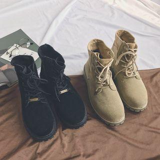Faux-leather High-top Boots