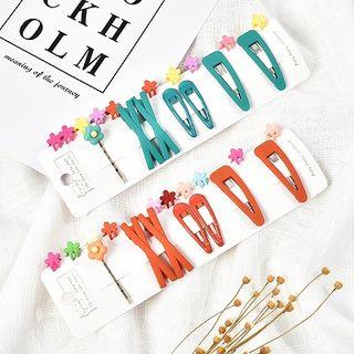 Set: Flower / Plain Hair Clip (various Designs)
