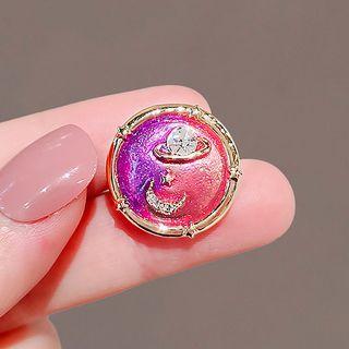 Gradient Planet Brooch Ly2383 - Pink - One Size