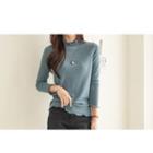 Set Of 2: Mock-neck Lettuce-edge Top