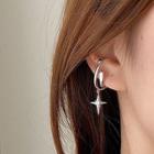 Star Rhinestone Alloy Cuff Earring Single - Silver - One Size