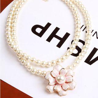 Flower Faux Pearl Necklace