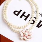 Flower Faux Pearl Necklace