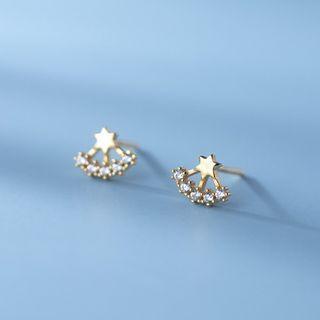 Star Rhinestone Sterling Silver Stud Earring
