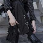 Heart Buckled Wide Leg Jeans