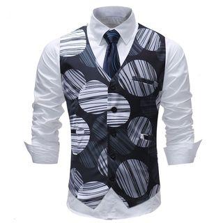 Buttoned Patterned Vest