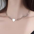 Heart Chain Choker Silver - One Size