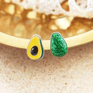 Non-matching Avocado Stud Earring S925 - Ac0728 - - One Size