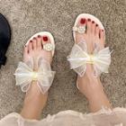 Flower Toe-ring Slide Sandals