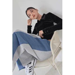 Drawstring Denim-trim Pants
