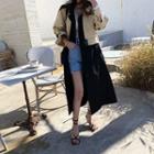 Mock Two-piece Long Coatdress Black - One Size