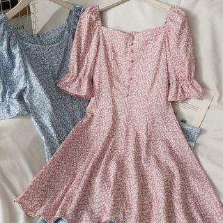 Boatneck Floral Midi Dress