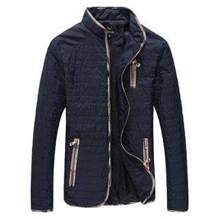 Contrast Trim Padded Zip Jacket