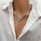 Pendant Layered Necklace 3339 - Silver - One Size