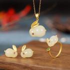 Rabbit Gemstone Pendant Sterling Silver Necklace / Bracelet / Earring / Ring