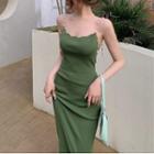 Strappy Midi Sheath Dress Green - One Size