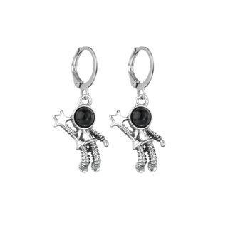 Alloy Astronaut Dangle Earring 1 Pair - Silver - One Size