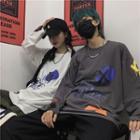 Long-sleeve Graffiti Print T-shirt