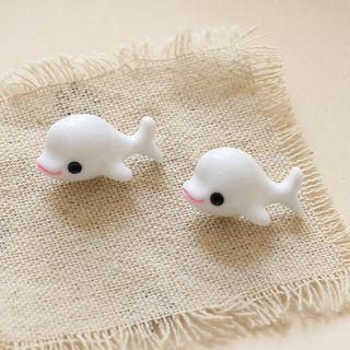 925 Sterling Silver Dolphin Stud Earring