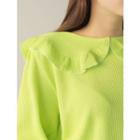 Neon Frilled Sailor-collar Ribbed Top