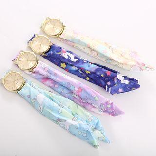 Unicorn Print Fabric Band Watch