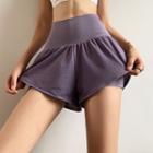 High-waist Mock Two-piece Running Shorts