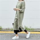 Cutaway-back Slit-hem T-shirt Dress