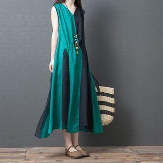 Midi Color Block Tank Dress