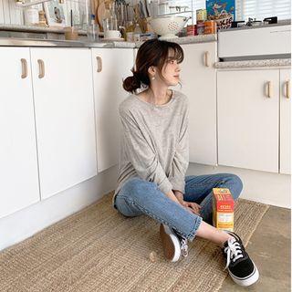Loose-fit Linen Blend Striped T-shirt Ivory - One Size