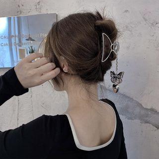 Butterfly Alloy Hair Clamp 1 Pc - 2457 - Silver - One Size