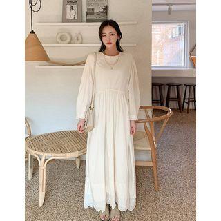 Lace-edge Frilled Maxi Dress
