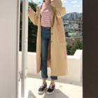 Single-breasted Loose-fit Trench Coat Beige - One Size