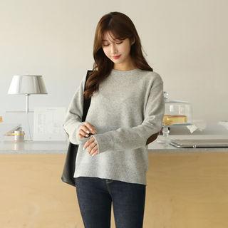 Elbow-patch Cashmere Blend Knit Top