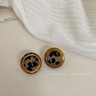Leopard Stud Earring 1 Pair - Khaki - One Size